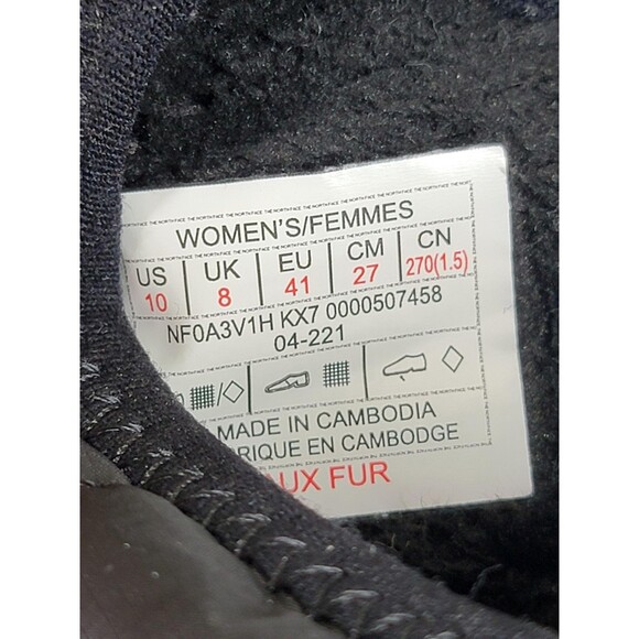North Face ThermoBall Shoes Womens Size 10 Black Faux Fur Slippers Quilted Warm - Picture 3 of 10